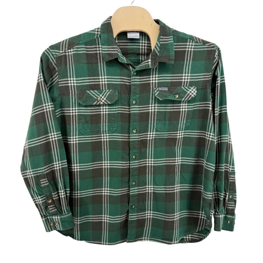 Columbia Men XXL Pre-Owned Rain Forest Trails Edge Plaid Shirt Flare Gun Flannel
